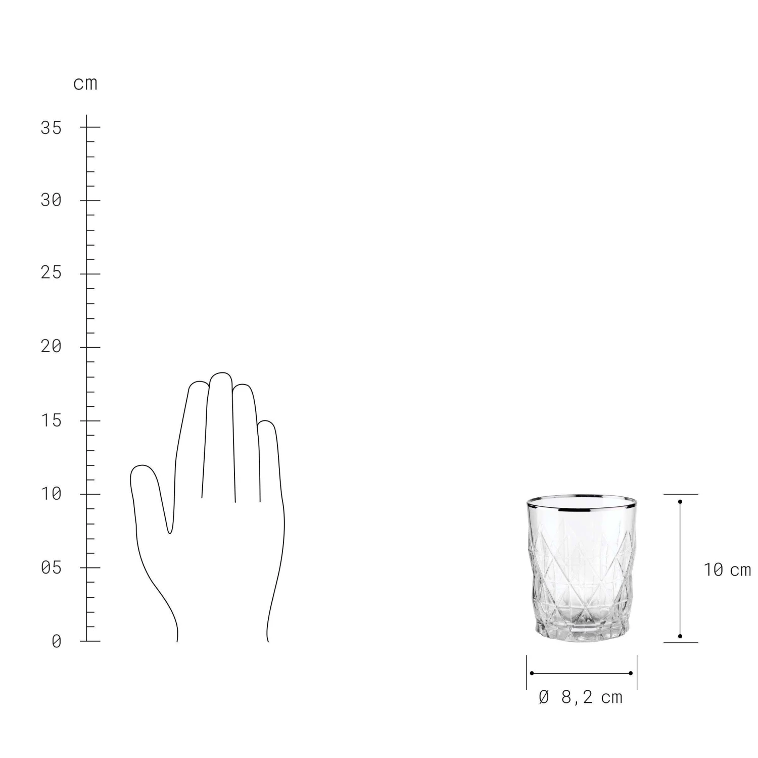 6x Gläser Mit Silberrand 345ml UPSCALE In Silber 4 6x Gläser Mit Silberrand 345ml UPSCALE In Silber – Bild 4