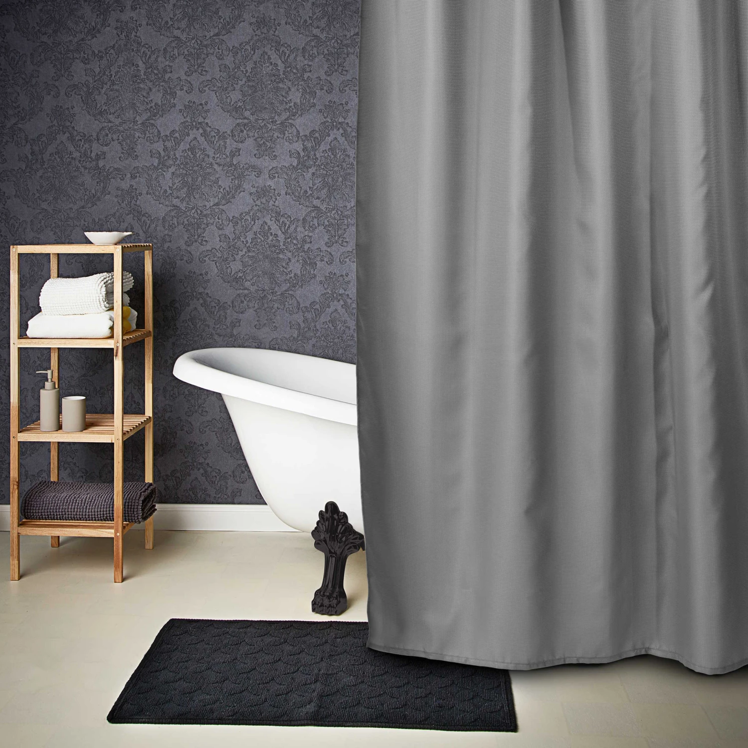 Duschvorhang Waffeloptik WET WET WET In Grau 5 Duschvorhang Waffeloptik WET WET WET In Grau – Bild 5
