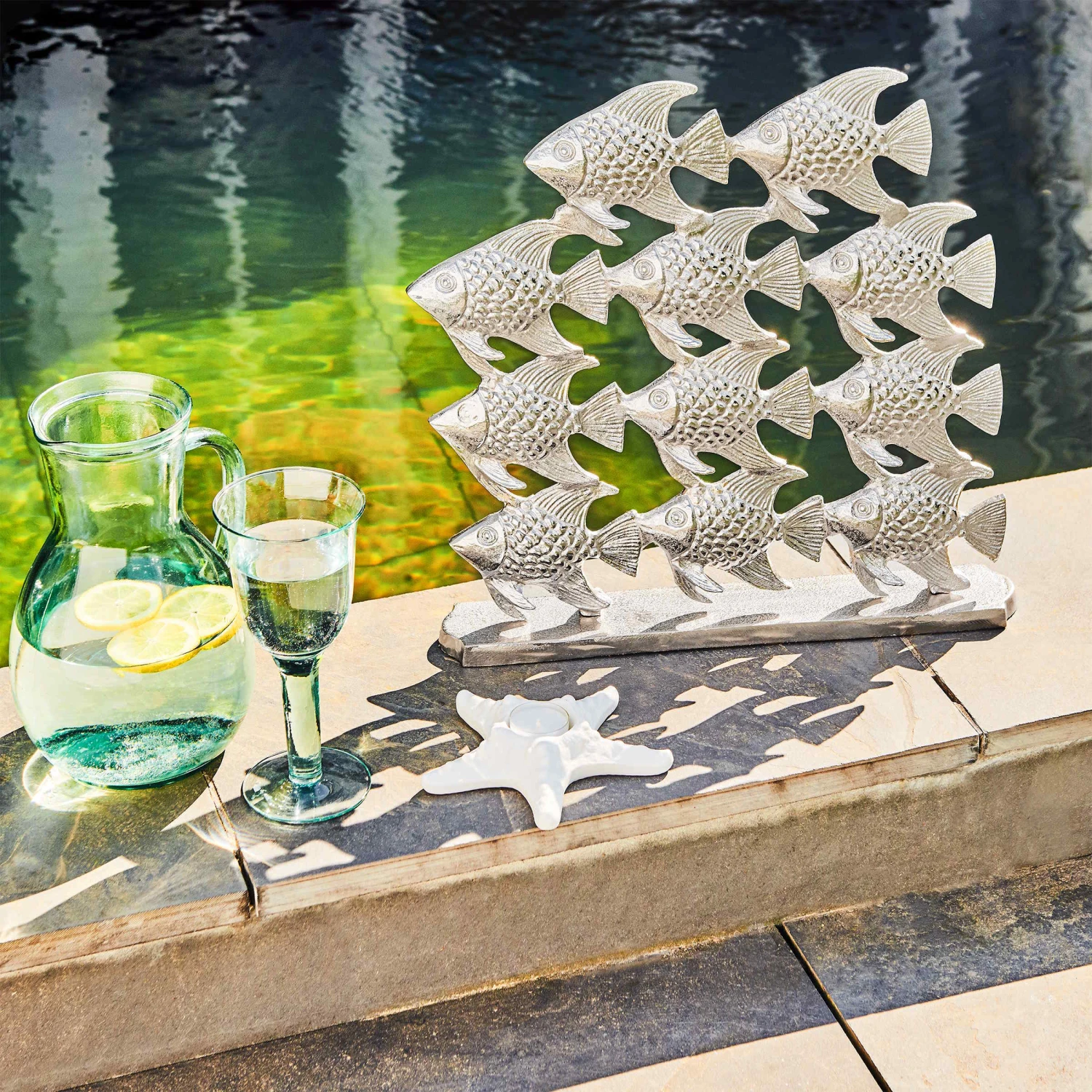 Fischschwarm Höhe 40cm SILVER NATURE In Silber 3 Fischschwarm Höhe 40cm SILVER NATURE In Silber – Bild 3
