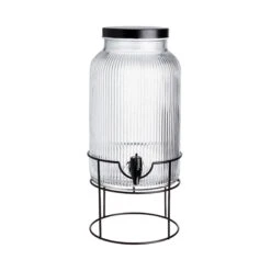 Getränkespender Mit Ständer 2 Tlg. FOUNTAIN In Transparent-Schwarz -Küche Store butlers getrankespender mit stander 2 tlg fountain in transparent schwarz 2