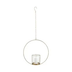 Hängedeko-Ring Mit Glaseinsatz Ø40cm LUNA In Gold -Küche Store butlers hangedeko ring mit glaseinsatz o40cm luna in gold 2