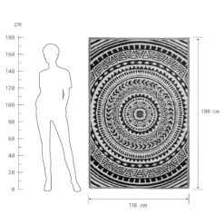 In- & Outdoor-Teppich Circles L 180 X B 118cm COLOUR CLASH In Schwarz-Weiß -Küche Store butlers in and outdoor teppich circles l 180 x b 118cm colour clash in schwarz weiss 2