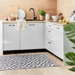 In- & Outdoor-Teppich Ethno Rauten L 150 X B 90cm COLOUR CLASH In Schwarz-Weiß -Küche Store butlers in and outdoor teppich ethno rauten l 150 x b 90cm colour clash in schwarz weiss 6