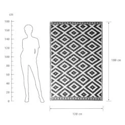 In- & Outdoor-Teppich Ethno Rauten L 180 X B 118cm COLOUR CLASH In Schwarz-Weiß -Küche Store butlers in and outdoor teppich ethno rauten l 180 x b 118cm colour clash in schwarz weiss 3