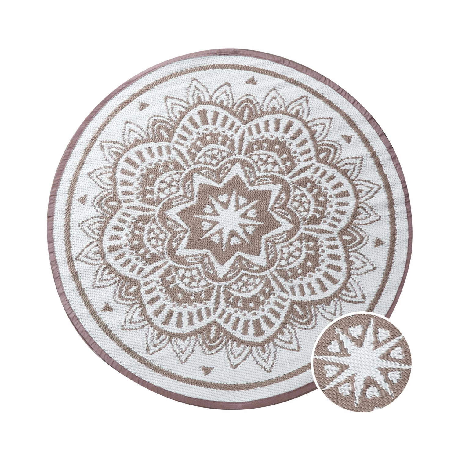 In- & Outdoor-Teppich Flora Ø150cm COLOUR CLASH In Natur-Weiß 1 In- & Outdoor-Teppich Flora Ø150cm COLOUR CLASH In Natur-Weiß