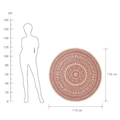 In- & Outdoor-Teppich Ø118cm COLOUR CLASH In Hellrot-Creme -Küche Store butlers in and outdoor teppich o118cm colour clash in hellrot creme 2