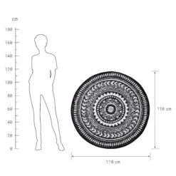 In- & Outdoor-Teppich Ø118cm COLOUR CLASH In Schwarz-Weiß -Küche Store butlers in and outdoor teppich o118cm colour clash in schwarz weiss 2