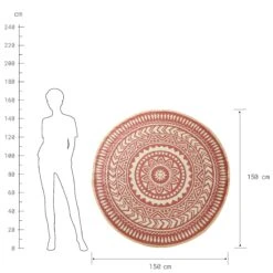 In- & Outdoor-Teppich Ø150cm COLOUR CLASH In Hellrot-Creme -Küche Store butlers in and outdoor teppich o150cm colour clash in hellrot creme 2