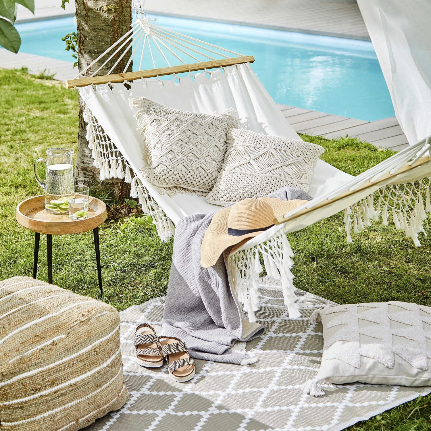 Kissen ZickZack L 45 X B 45cm MACRAMÉ In Creme 2 Kissen ZickZack L 45 X B 45cm MACRAMÉ In Creme – Bild 2