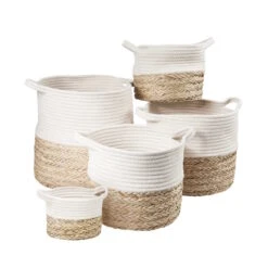 Korb Rund Ø35cm COTTON BRAID In Natur-Weiß -Küche Store butlers korb rund o35cm cotton braid in natur weiss 3