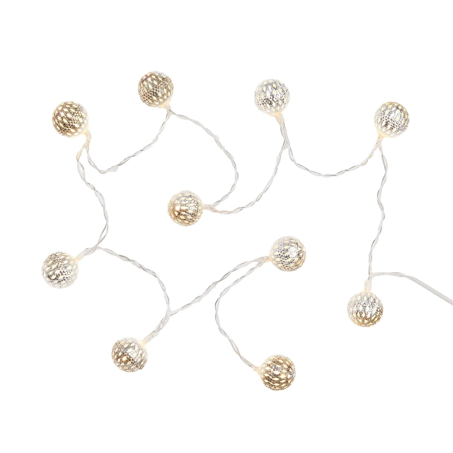 LED-Lichterkette Metallball 10 Lichter Mit USB-Batteriefach ORIENTAL LIGHTS In Silber 4 LED-Lichterkette Metallball 10 Lichter Mit USB-Batteriefach ORIENTAL LIGHTS In Silber – Bild 4