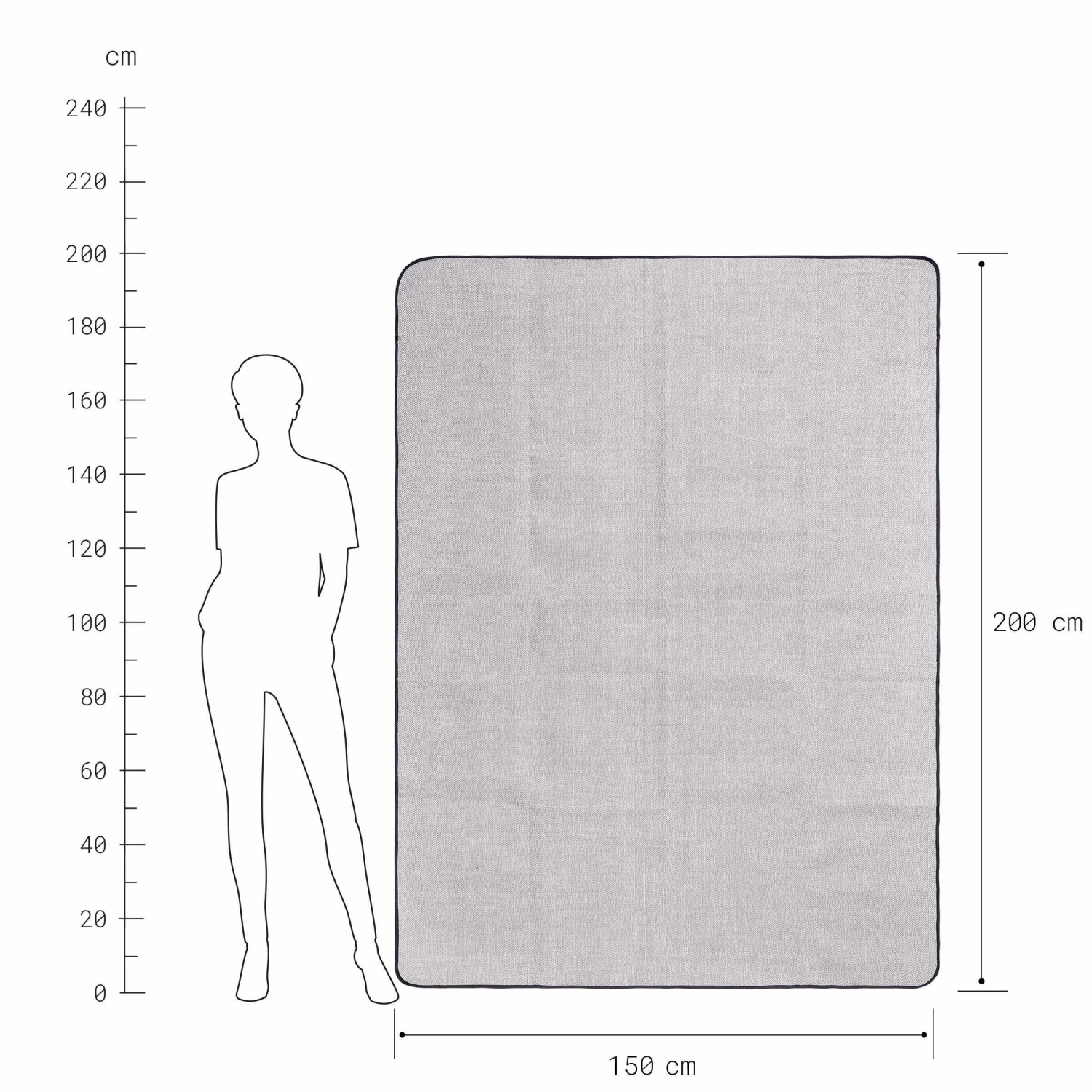 Picknickdecke L 150 X B 200cm WANDERLUST In Taupe-Weiß 4 Picknickdecke L 150 X B 200cm WANDERLUST In Taupe-Weiß – Bild 4