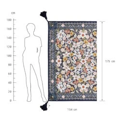 Picknickdecke L 175 X B 154cm BETWEEN FLOWERS In Dunkelblau -Küche Store butlers picknickdecke l 175 x b 154cm between flowers in dunkelblau 3