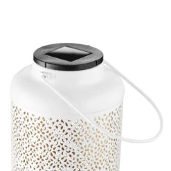 Solar-Laterne H 24cm SOLANA In Weiß-Gold -Küche Store butlers solar laterne h 24cm solana in weiss gold 3