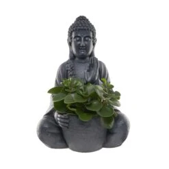 Statue Mit Blumentopf Höhe 69cm BUDDHA In Dunkelgrau 9 Statue Mit Blumentopf Höhe 69cm BUDDHA In Dunkelgrau -Küche Store butlers statue mit blumentopf hohe 69cm buddha in dunkelgrau 2