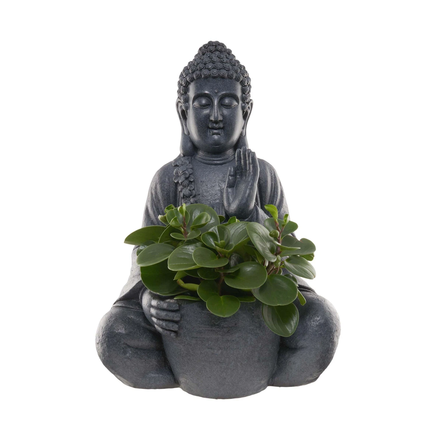 Statue Mit Blumentopf Höhe 69cm BUDDHA In Dunkelgrau 3 Statue Mit Blumentopf Höhe 69cm BUDDHA In Dunkelgrau – Bild 3