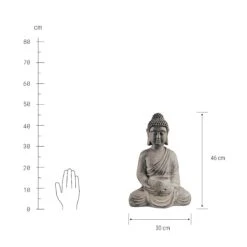 Statue Mit Kerzenteller Höhe 46cm BUDDHA In Grau -Küche Store butlers statue mit kerzenteller hohe 46cm buddha in grau 2
