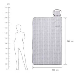 XXL-Picknickdecke Streifen L 200 X B 200cm GET TOGETHER In Hellgrau-Anthrazit -Küche Store butlers xxl picknickdecke streifen l 200 x b 200cm get together in hellgrau anthrazit 2